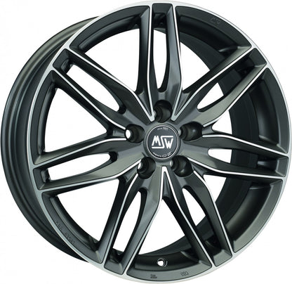 MSW 24 Matt Gun Metal Full Polished Alufelge 7.5x16 Zoll ET48 LK 5x112 ML73.1
