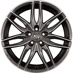 MSW 24 Matt Gun Metal Full Polished Alufelge 8x18 Zoll ET45 LK 5x114.3 ML73.1