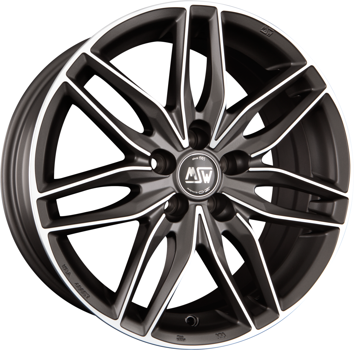 MSW 24 Matt Gun Metal Full Polished Alufelge 8x18 Zoll ET45 LK 5x114.3 ML73.1 – Bild 2