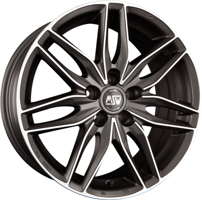 MSW 24 Matt Gun Metal Full Polished Alufelge 8x18 Zoll ET45 LK 5x114.3 ML73.1 – Bild 2