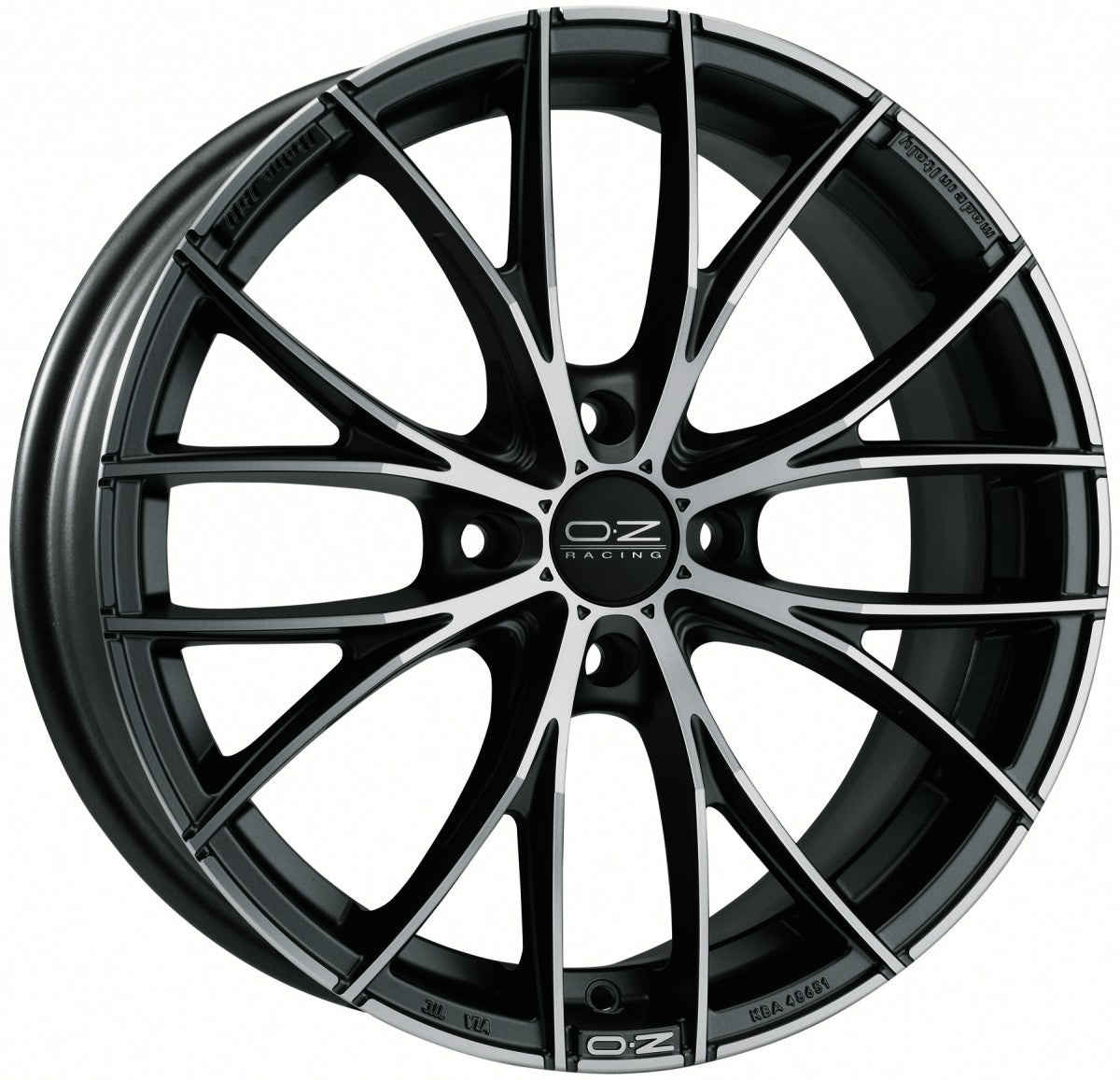 OZ Italia 150 matt dark graphite polished Alufelge 8x17 Zoll ET38 LK 5x110 ML75 – Bild 2