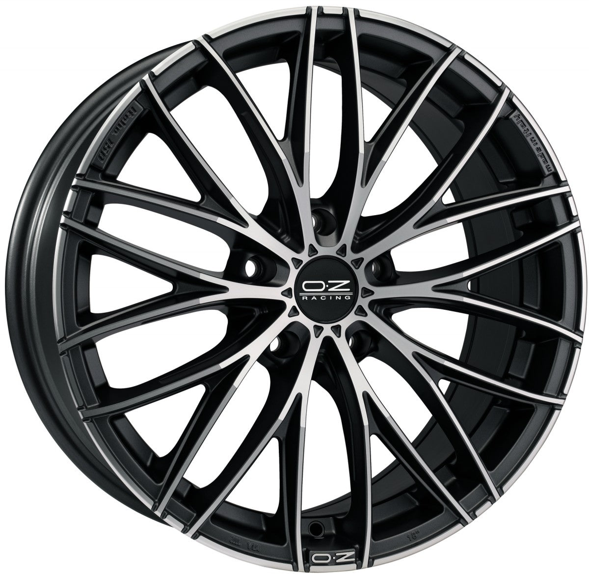 OZ Italia 150 matt dark graphite polished Alufelge 8x17 Zoll ET29 LK 5x120 ML79