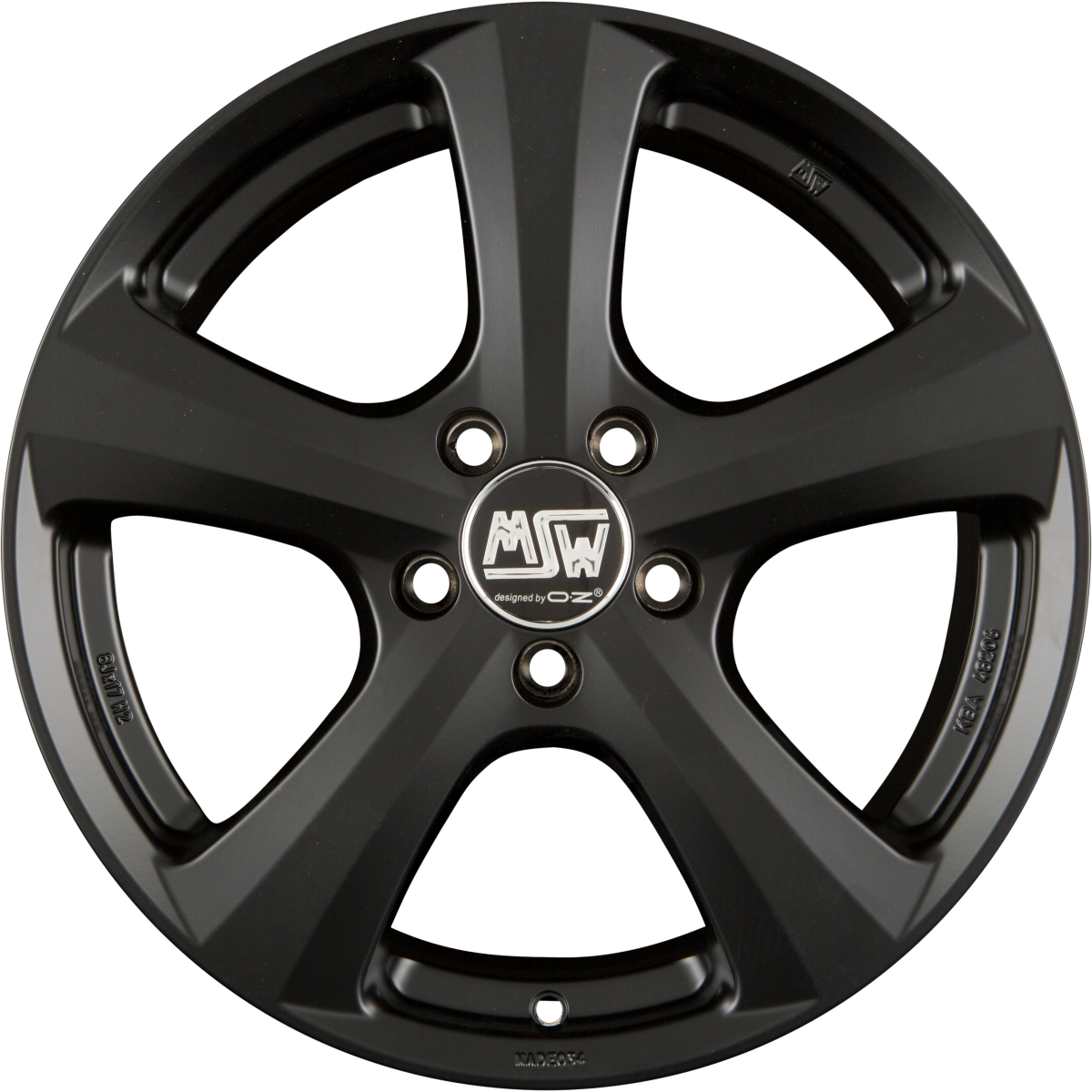 MSW 19 Matt Black Alufelge 7x16 Zoll ET38 LK 5x114.3 ML73.1