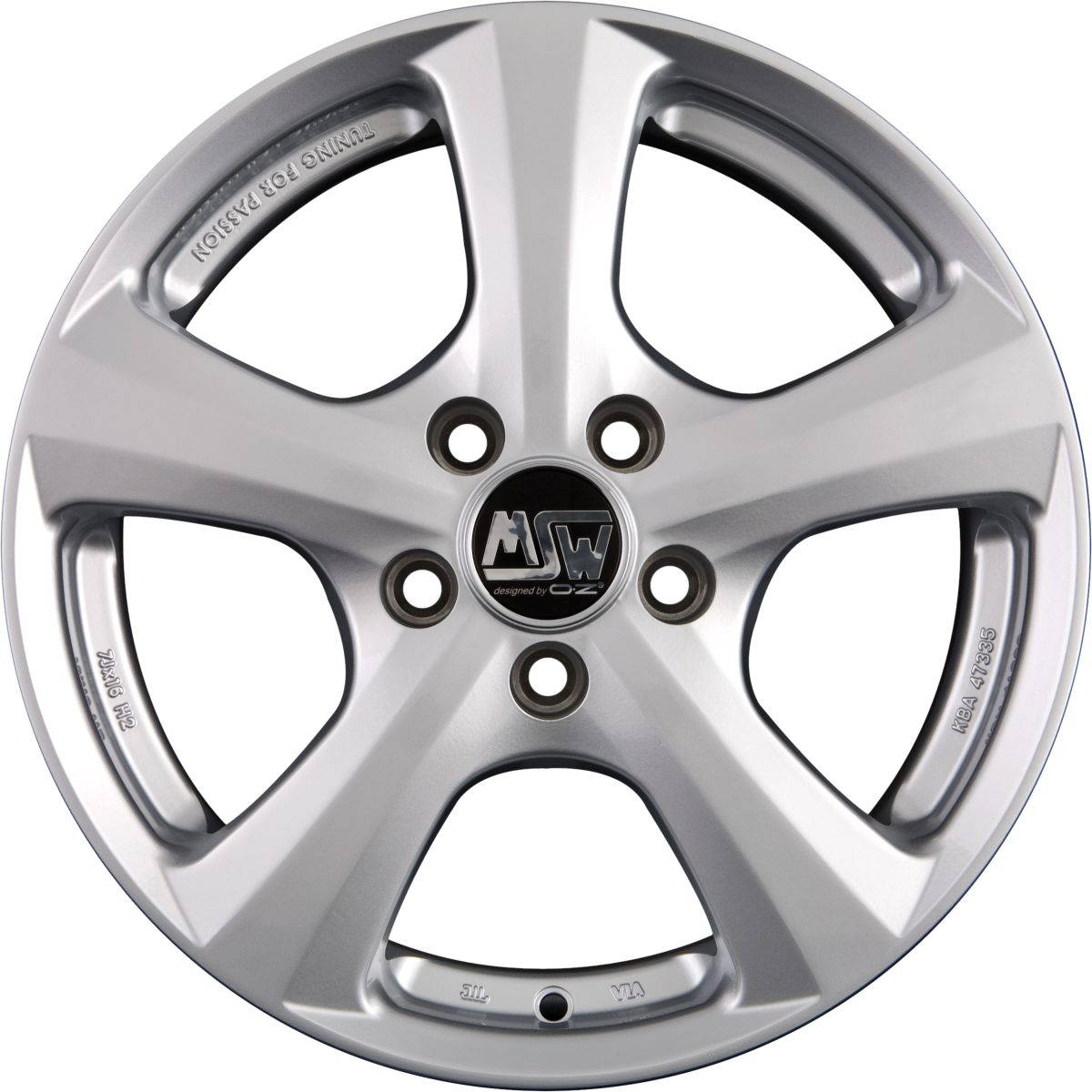MSW 19 Full Silver Alufelge 7.5x16 Zoll ET45 LK 5x112 ML66.6