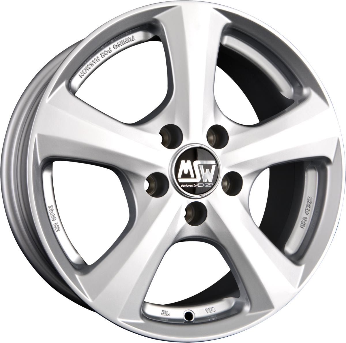 MSW 19 Full Silver Alufelge 7.5x16 Zoll ET45 LK 5x112 ML66.6 – Bild 2