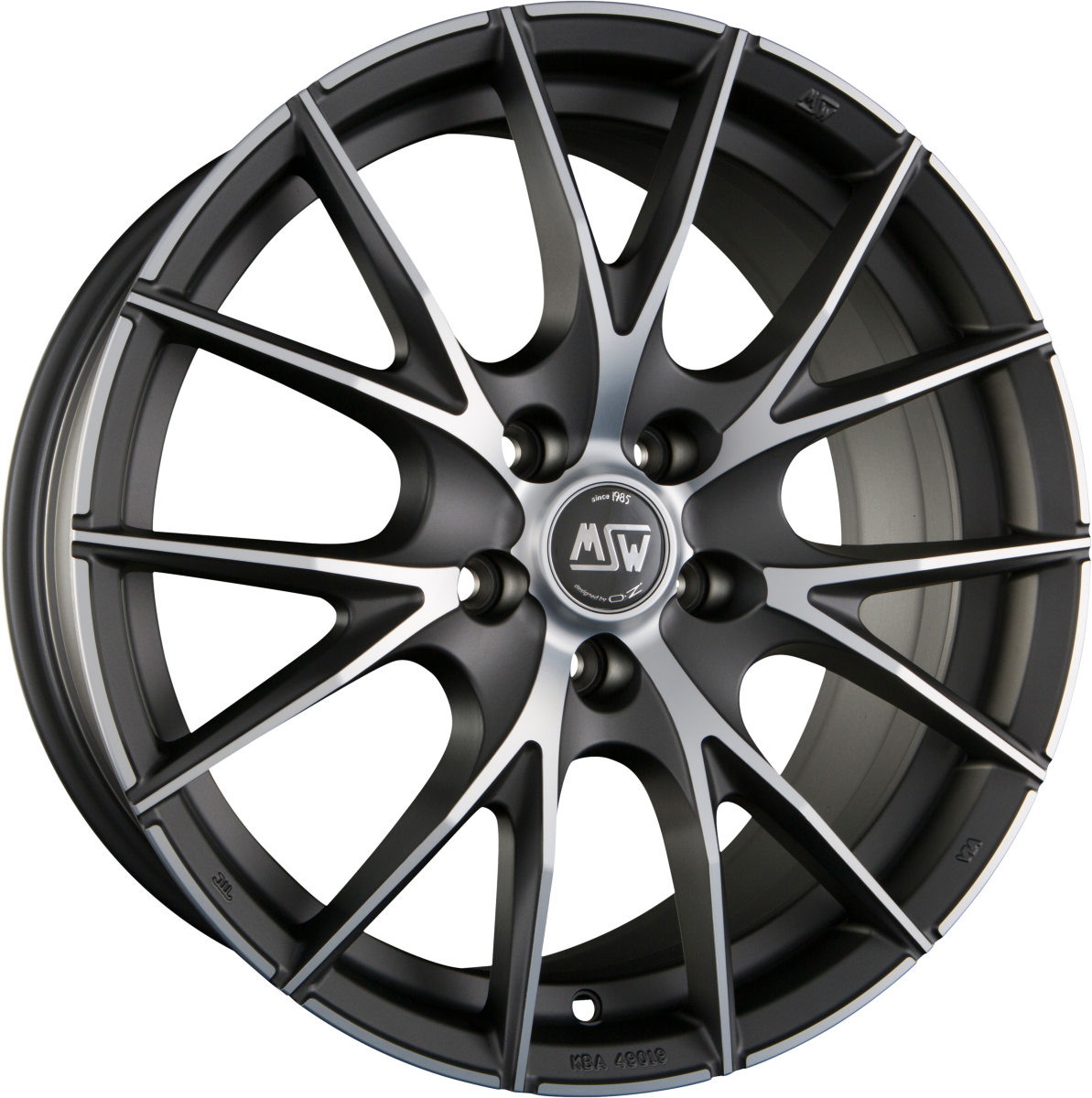 MSW 25 Matt Titanium Full Polished Alufelge 8x18 Zoll ET35 LK 5x112 ML73.1 – Bild 2