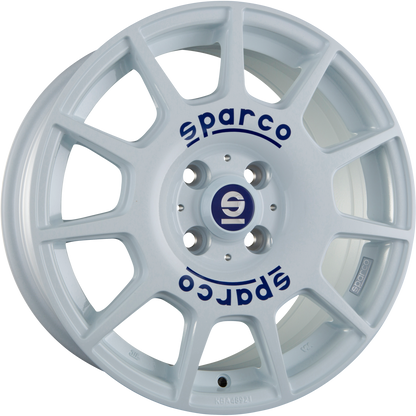 Sparco Terra White + Blue Lettering Alufelge 7.5x17 Zoll ET45 LK 5x114.3 ML73.1 – Bild 2