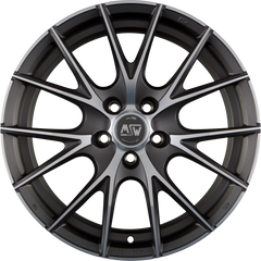 MSW 25 Matt Titanium Full Polished Alufelge 8x17 Zoll ET48 LK 5x112 ML73.1