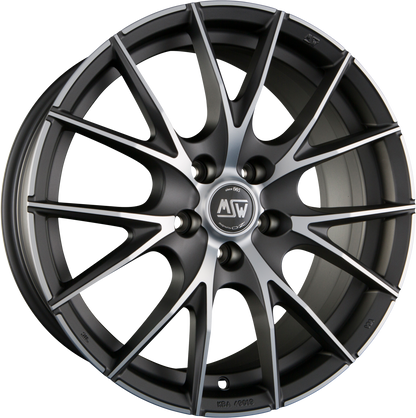 MSW 25 Matt Titanium Full Polished Alufelge 8x17 Zoll ET48 LK 5x112 ML73.1 – Bild 2