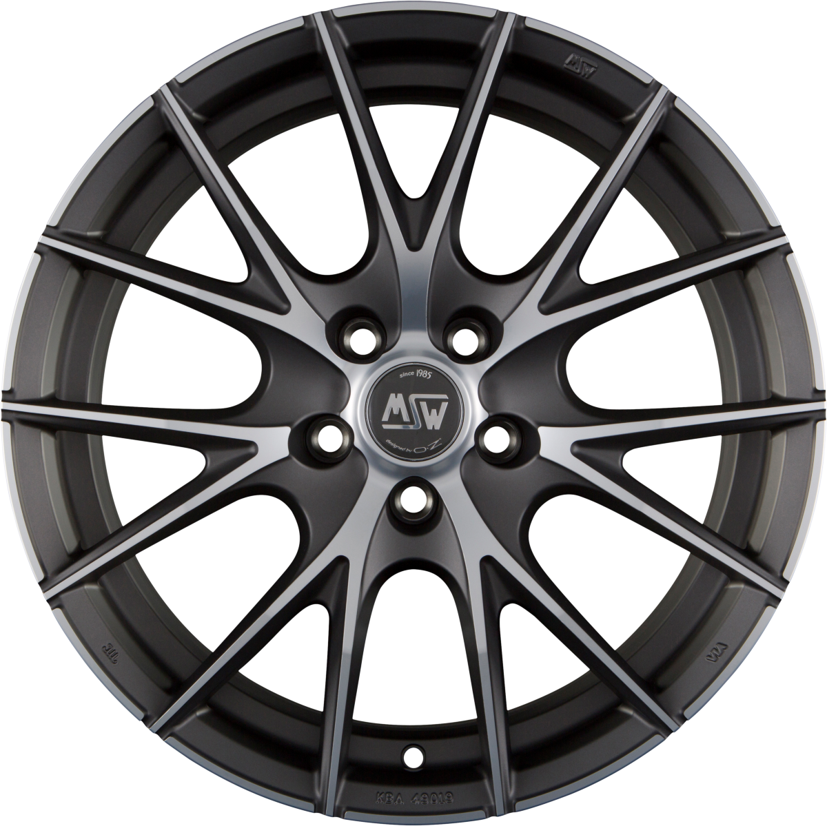 MSW 25 Matt Titanium Full Polished Alufelge 9x18 Zoll ET39 LK 5x120 ML72.6
