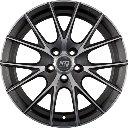 MSW 25 Matt Titanium Full Polished Alufelge 9x18 Zoll ET39 LK 5x120 ML72.6