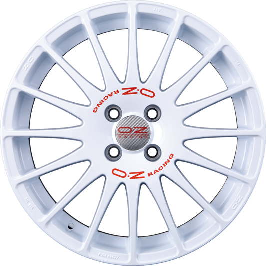 OZ Superturismo WRC Race White + Red Lettering Alufelge 7x16 Zoll ET16 LK 4x108 ML65.1