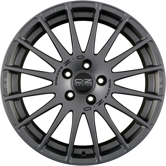 OZ Superturismo GT Grigio Corsa + Black Lettering Alufelge 6.5x15 Zoll ET43 LK 4x100 ML68