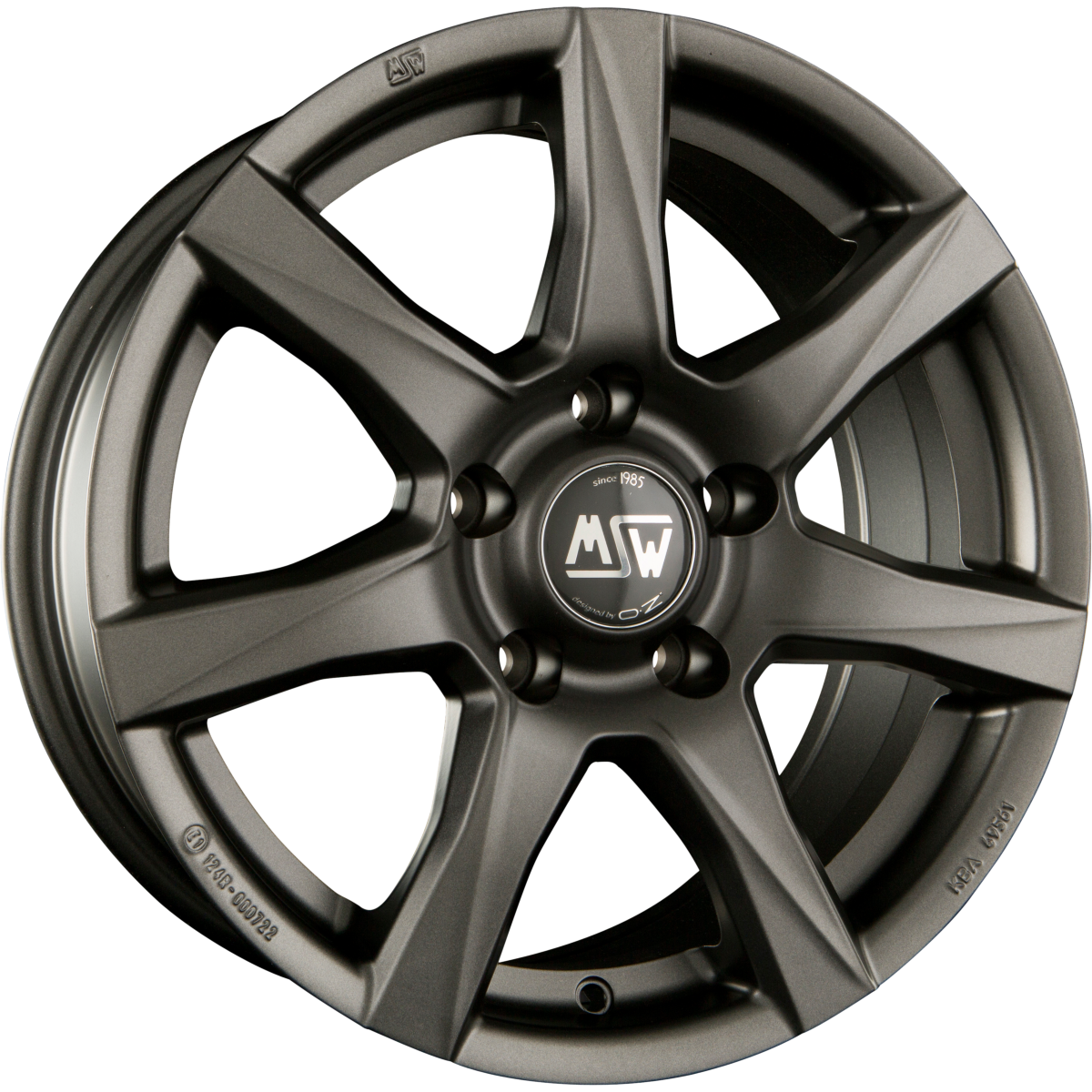 MSW 77 Matt Dark Grey Alufelge 7x16 Zoll ET48 LK 5x112 ML57.1 – Bild 2
