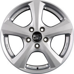 MSW 19 Full Silver Alufelge 7x17 Zoll ET40 LK 5x105 ML56.6
