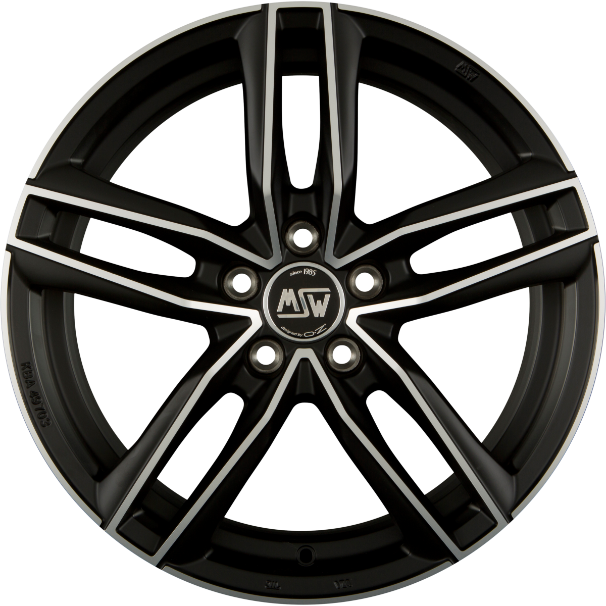 MSW 26 Matt Dark Titanium Full Polish Alufelge 7.5x17 Zoll ET45 LK 5x112 ML57.1