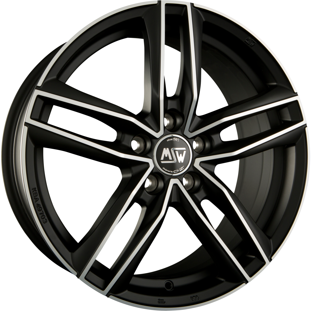 MSW 26 Matt Dark Titanium Full Polish Alufelge 7.5x17 Zoll ET45 LK 5x112 ML57.1 – Bild 2