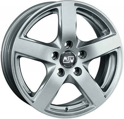 MSW 55 full silver Alufelge 6.5x16 Zoll ET41 LK 5x115 ML70.2
