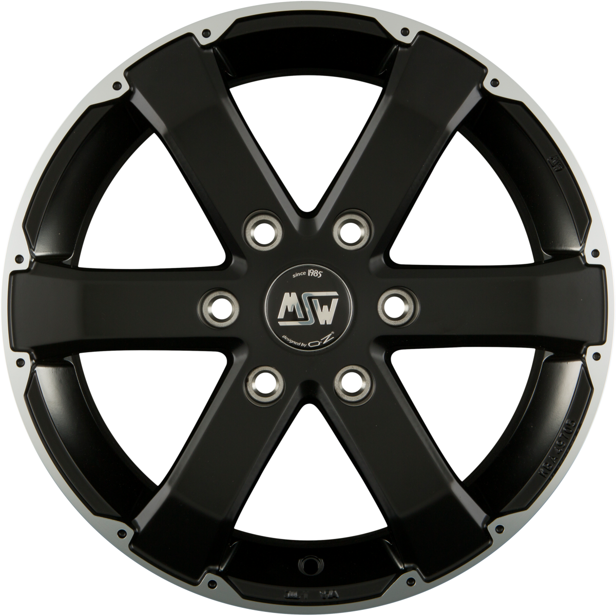 MSW 46 Matt Black Full Polished Alufelge 7.5x17 Zoll ET50 LK 6x139.7 ML93.1