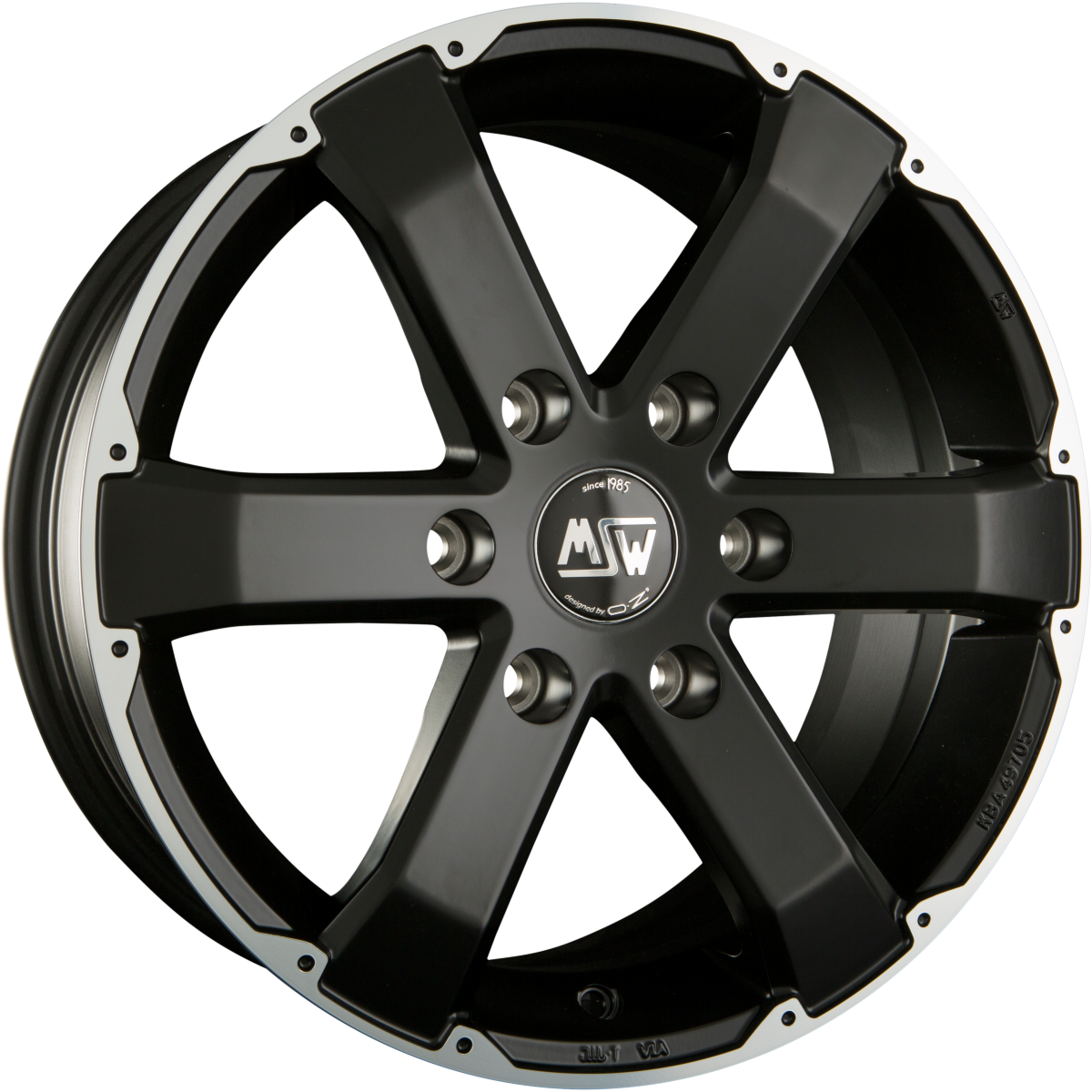MSW 46 Matt Black Full Polished Alufelge 7.5x17 Zoll ET50 LK 6x139.7 ML93.1 – Bild 2