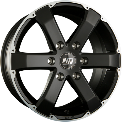 MSW 46 Matt Black Full Polished Alufelge 7.5x17 Zoll ET50 LK 6x139.7 ML93.1 – Bild 2