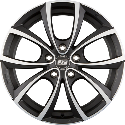 MSW 27 Matt Dark Titanium Full Polished Alufelge 7.5x17 Zoll ET48 LK 5x112 ML73.1