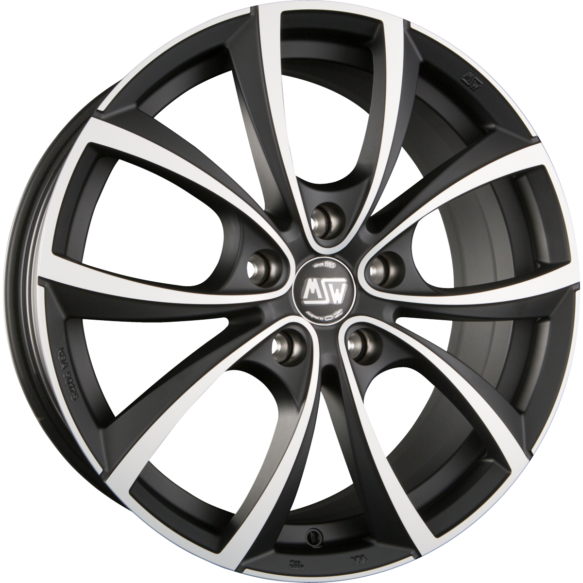MSW 27 Matt Dark Titanium Full Polished Alufelge 7.5x17 Zoll ET48 LK 5x112 ML73.1 – Bild 2