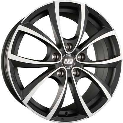 MSW 27 Matt Dark Titanium Full Polished Alufelge 7.5x17 Zoll ET48 LK 5x112 ML73.1 – Bild 2