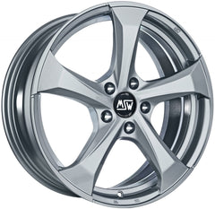 MSW 47 full silver Alufelge 8x18 Zoll ET45 LK 5x120 ML72.56