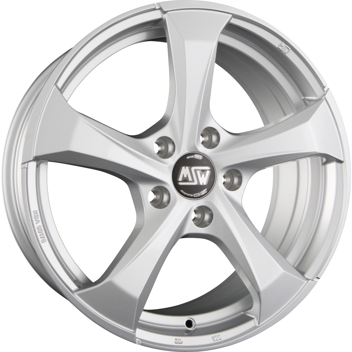 MSW 47 Full Silver Alufelge 8x18 Zoll ET29 LK 5x120 ML72.5 – Bild 2