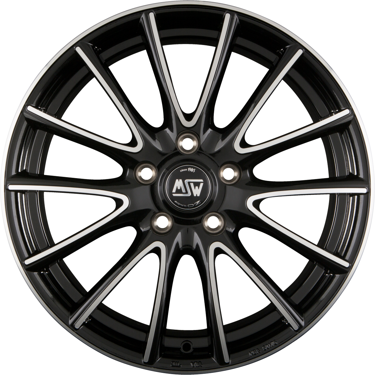 MSW 86 Black Full Polished Alufelge 7.5x18 Zoll ET45 LK 5x114.3 ML73.1