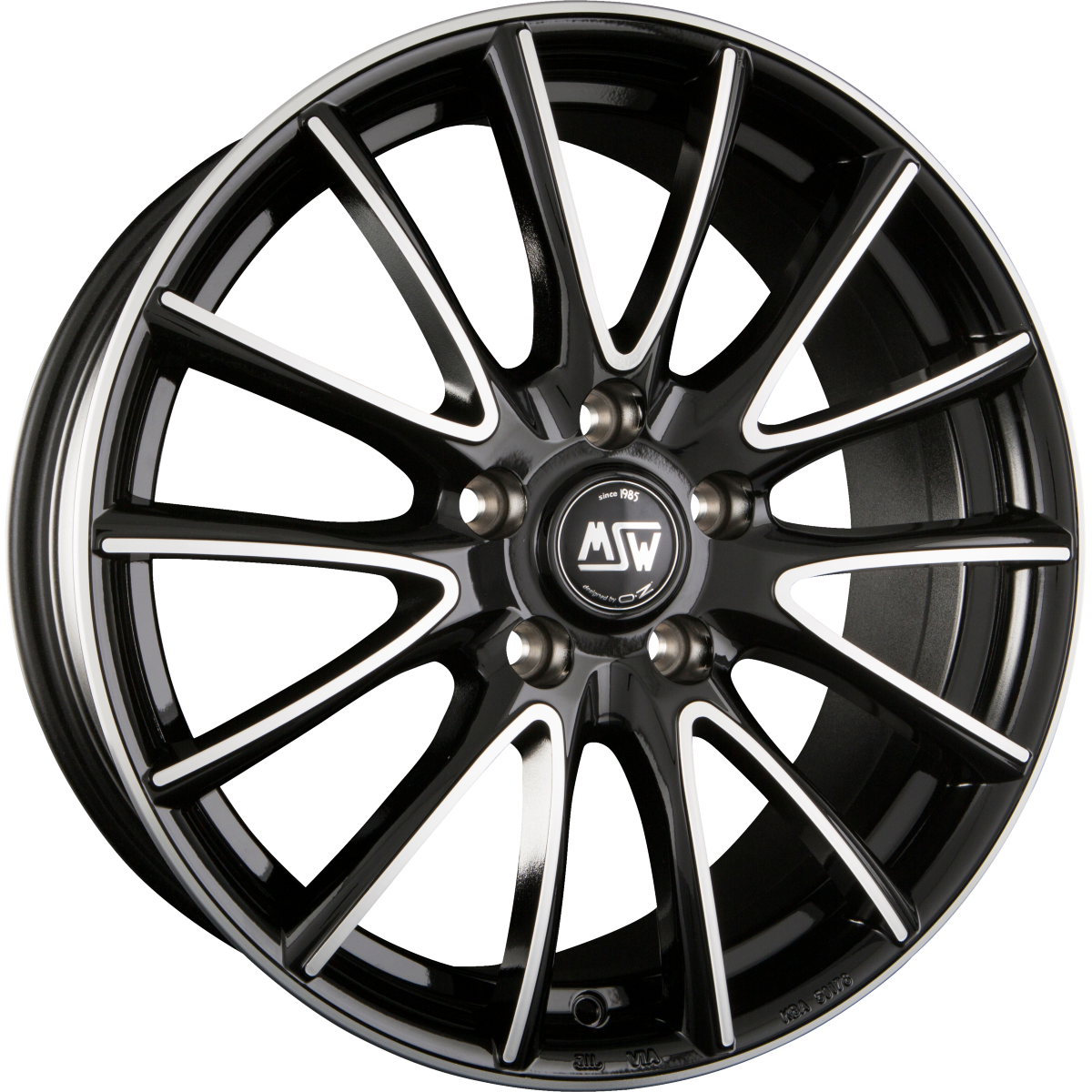 MSW 86 Black Full Polished Alufelge 7.5x18 Zoll ET45 LK 5x114.3 ML73.1 – Bild 2