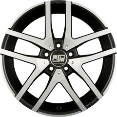 MSW 28 Matt Black Full Polished Alufelge 6.5x16 Zoll ET46 LK 5x112 ML57.1
