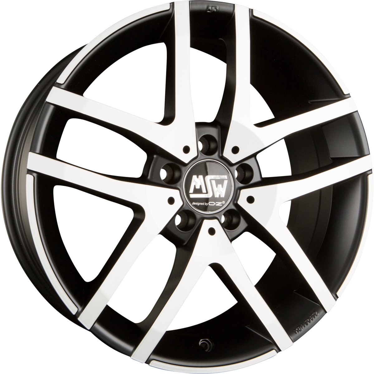 MSW 28 Matt Black Full Polished Alufelge 6.5x16 Zoll ET46 LK 5x112 ML57.1 – Bild 2