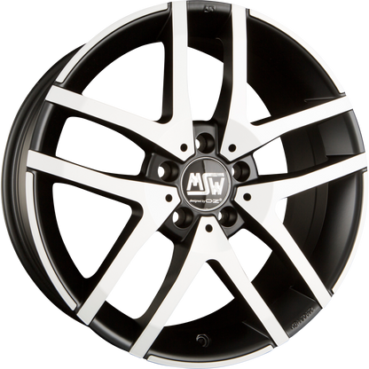 MSW 28 Matt Black Full Polished Alufelge 6.5x16 Zoll ET46 LK 5x112 ML57.1 – Bild 2