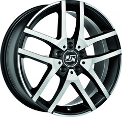 MSW 28 matt black polished Alufelge 6.5x16 Zoll ET50 LK 5x114.3 ML67.1