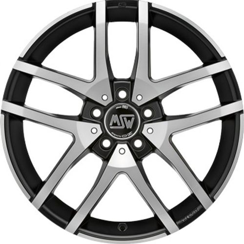 MSW 28 matt black polished Alufelge 6.5x16 Zoll ET50 LK 5x114.3 ML67.1 – Bild 2