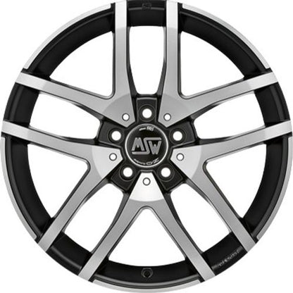 MSW 28 matt black polished Alufelge 6.5x16 Zoll ET50 LK 5x114.3 ML67.1 – Bild 2