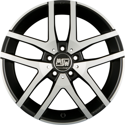 MSW 28 Matt Black Full Polished Alufelge 7x17 Zoll ET45 LK 5x112 ML75