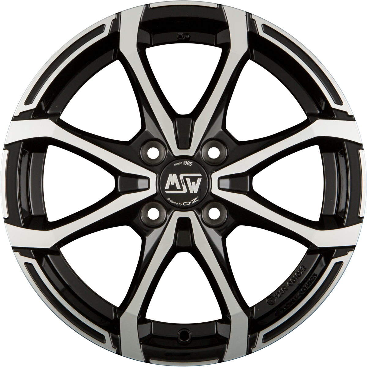 MSW X4 Gloss Black Full Polished Alufelge 5x15 Zoll ET38 LK 4x100 ML60.1