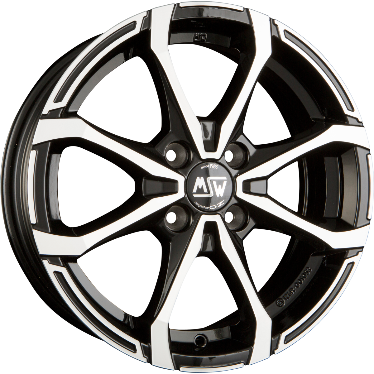 MSW X4 Gloss Black Full Polished Alufelge 5x15 Zoll ET38 LK 4x100 ML60.1 – Bild 2