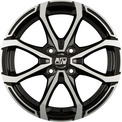 MSW X4 Gloss Black Full Polished Alufelge 5.5x15 Zoll ET36 LK 4x100 ML60.1