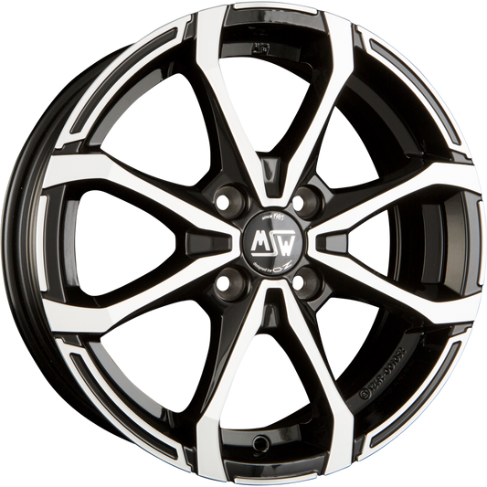MSW X4 Gloss Black Full Polished Alufelge 7x16 Zoll ET42 LK 4x100 ML60.1 – Bild 2