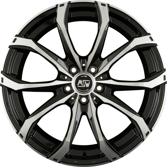 MSW 48 Gloss Black Full Polished Alufelge 7.5x17 Zoll ET42 LK 5x118 ML71.1