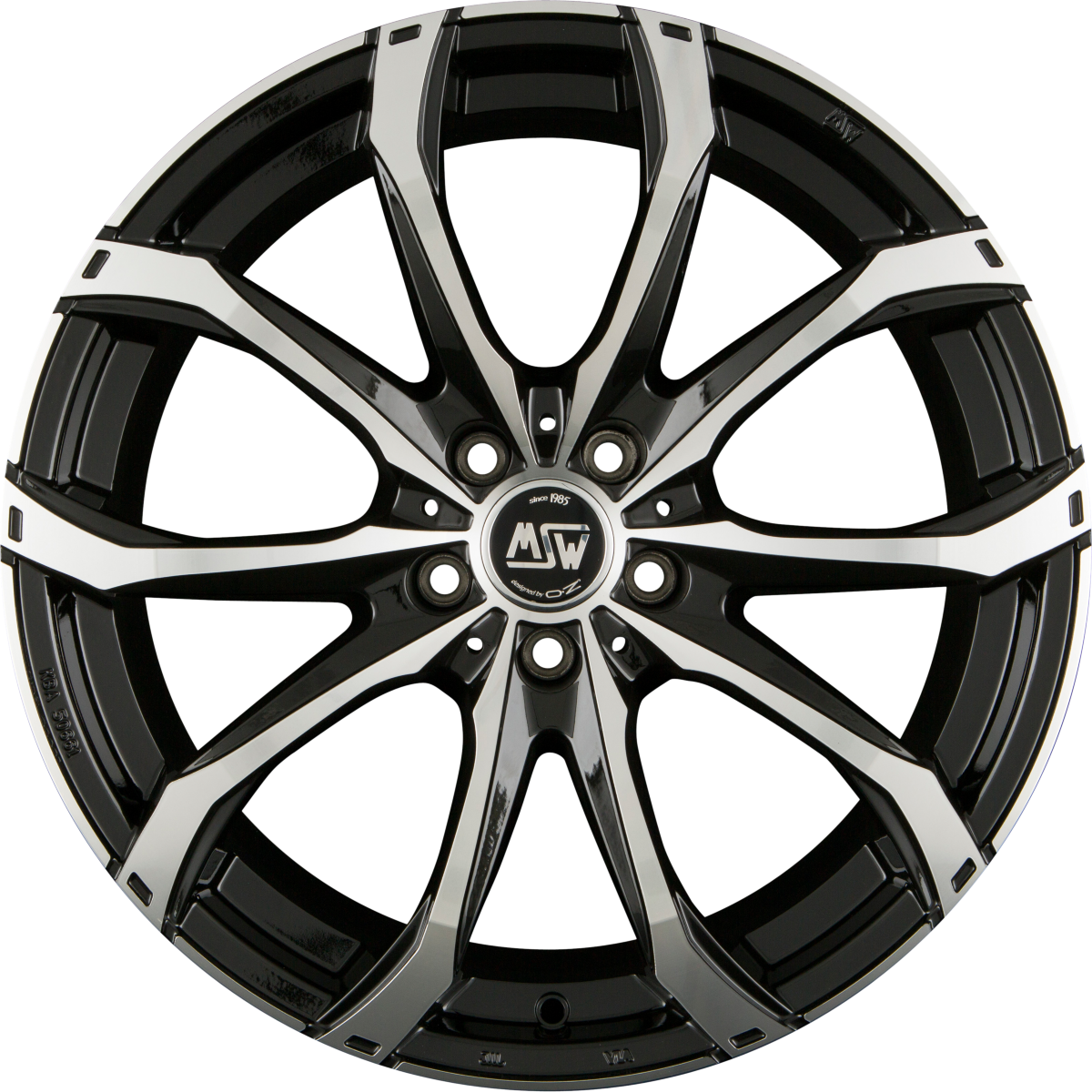 MSW 48 Gloss Black Full Polished Alufelge 7.5x17 Zoll ET29 LK 5x120 ML72.5