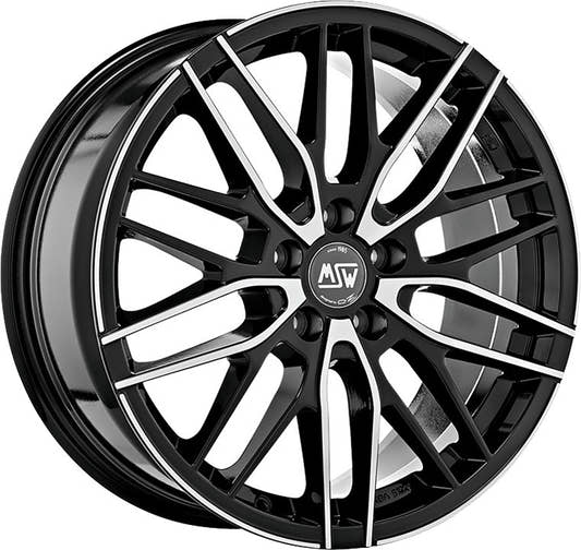 MSW 72 gloss black full polished Alufelge 8x18 Zoll ET40 LK 5x110 ML65.06
