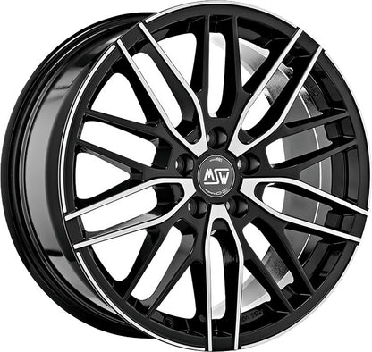 MSW 72 gloss black full polished Alufelge 8x18 Zoll ET50 LK 5x112 ML73.1