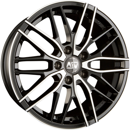 MSW 72 gloss black full polished Alufelge 7x17 Zoll ET35 LK 5x100 ML63.3 – Bild 4