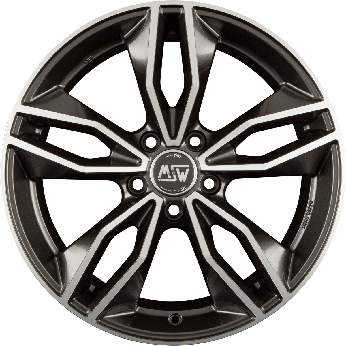 MSW 71 Gloss Dark Grey Full Polished Alufelge 7.5x17 Zoll ET45 LK 5x108 ML73.1