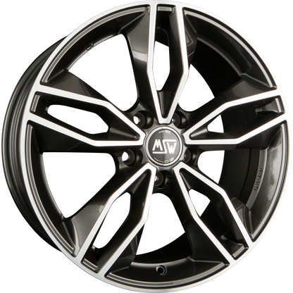 MSW 71 Gloss Dark Grey Full Polished Alufelge 7.5x17 Zoll ET45 LK 5x108 ML73.1 – Bild 2